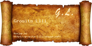 Grosits Lili névjegykártya